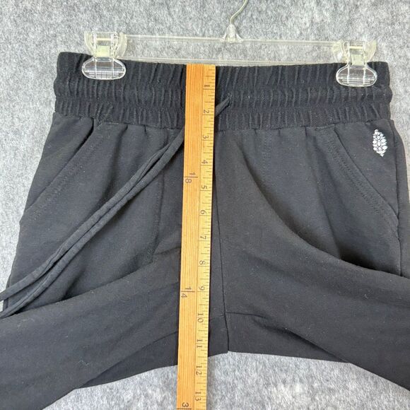 Free People FP Movement Womens Sm Sunny Skinny Sweatpants Black Drawstring Pockt - Picture 11 of 12